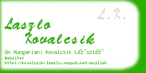 laszlo kovalcsik business card